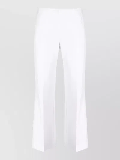P.a.r.o.s.h Parosh Stretch Wool Flared Cropped Trousers In White