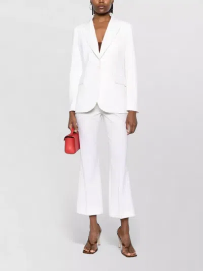 P.a.r.o.s.h Parosh Stretch Wool Flared Cropped Trousers In White