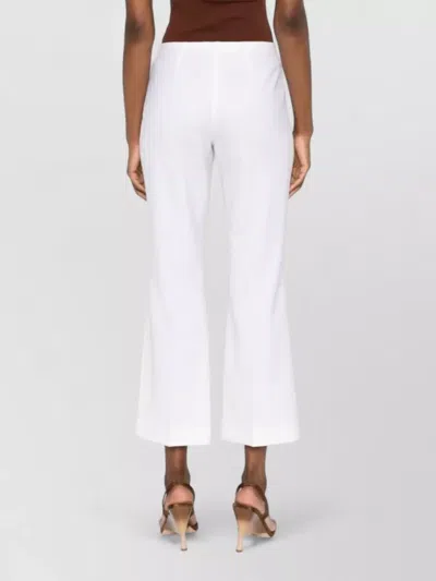 P.a.r.o.s.h Parosh Stretch Wool Flared Cropped Trousers In White