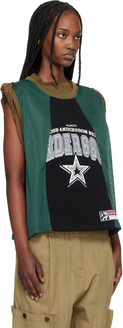 Andersson Bell Layered Rool Up T-shirt In Green