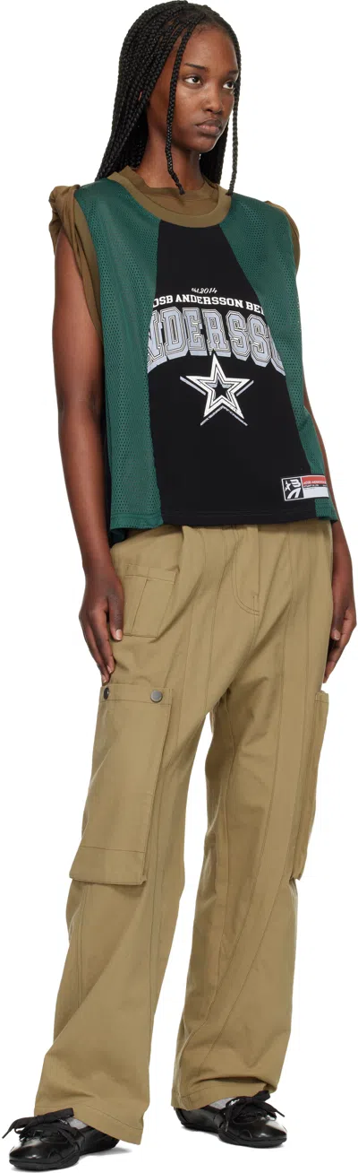 Andersson Bell Layered Rool Up T-shirt In Green