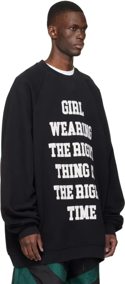 Vaquera Black Oversized Sweatshirt In Black