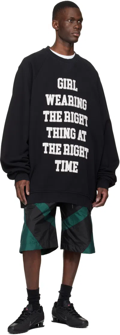 Vaquera Black Oversized Sweatshirt In Black