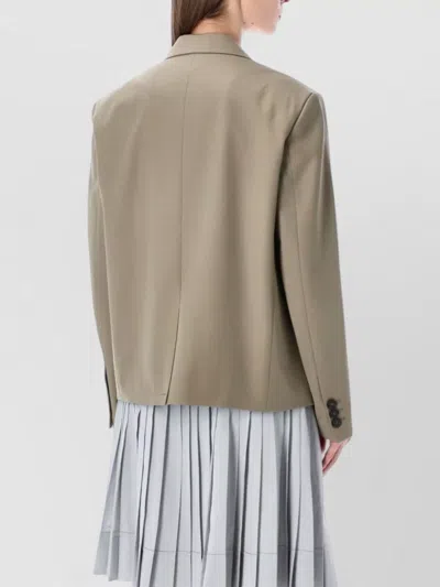 Low Classic Structured Tailored Jacket Clean Line Design In Brown