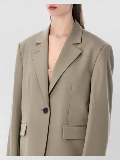 Low Classic Structured Tailored Jacket Clean Line Design In Brown