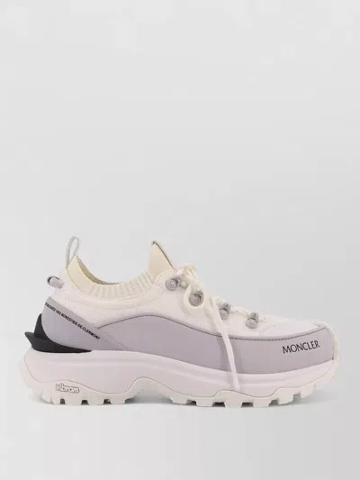 Moncler Trail Lite Three Sneaker Pull Tab Collar In Neutral