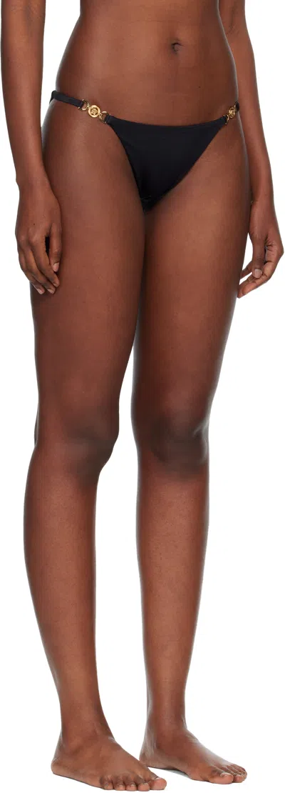 Versace Black Bikini Bottom In Black