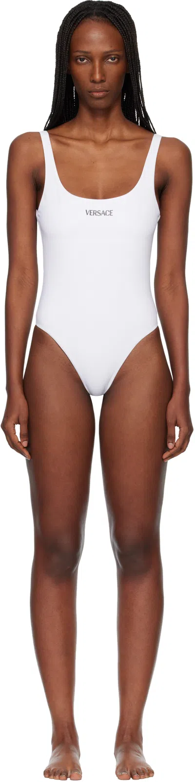 Versace Button-front Cotton Body In White