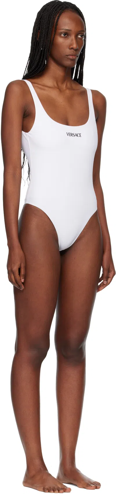 Versace Button-front Cotton Body In White