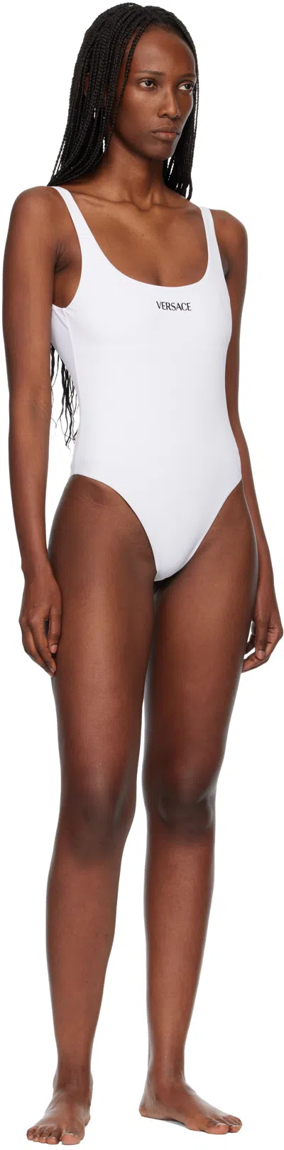 Versace Button-front Cotton Body In White