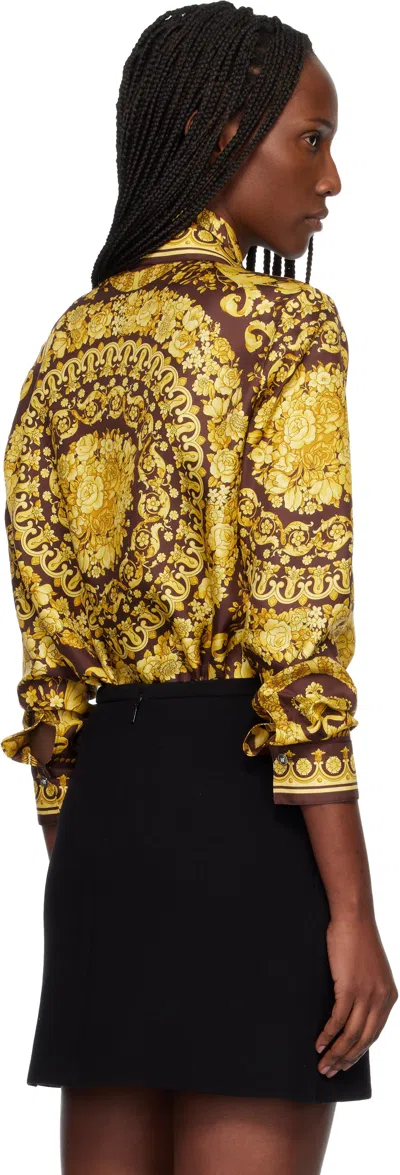 Versace Women Gold Barocco Shirt, S Luxury Shirts For Women Darveys In Multi