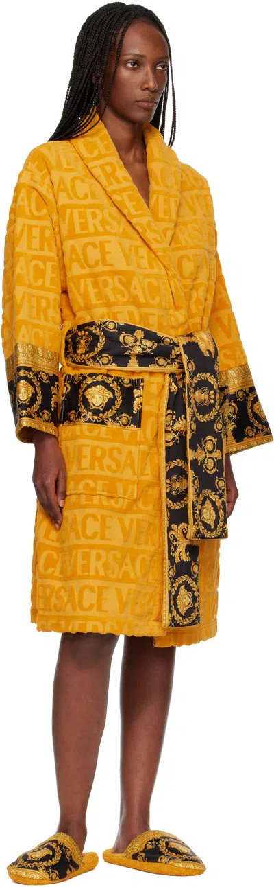 Versace Baroque Robe In Gold | ModeSens