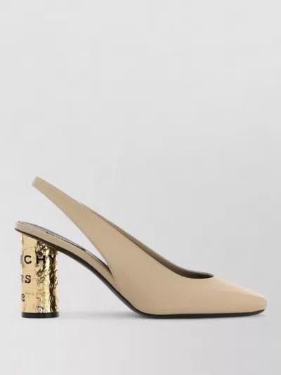 Givenchy Leather Slingback Pumps Block Heel Square In Brown