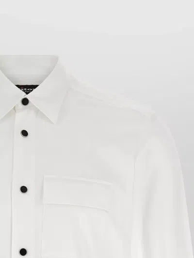 Kiton Buba Shirt Long Sleeves Chest Pocket In White