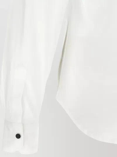 Kiton Buba Shirt Long Sleeves Chest Pocket In White