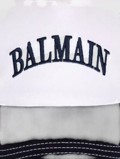 Balmain Classic Mini Cotton Hat For Men In White