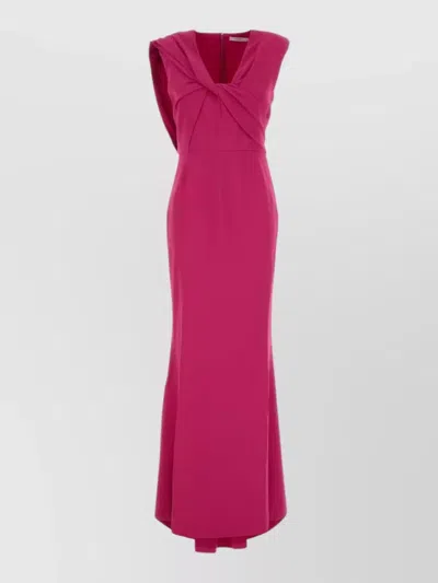 Givenchy Stretch Crepe Dress Fitted Waist Draped In Pink