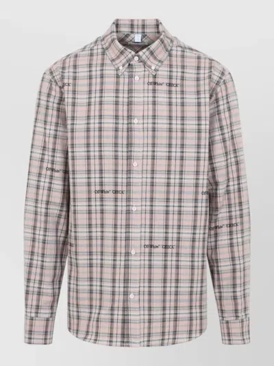 Off-white Pink Flannel Regular Shirt In Pink