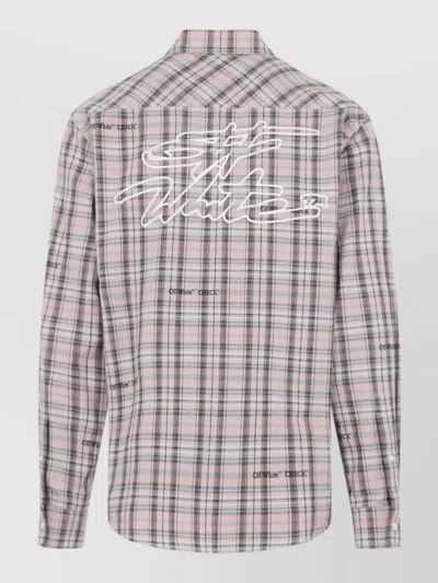 Off-white Pink Flannel Regular Shirt In Pink