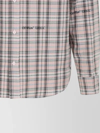 Off-white Pink Flannel Regular Shirt In Pink