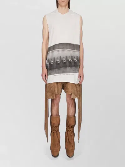 Rick Owens Jumbo Printed Cotton Jersey Tank Top In Neutral