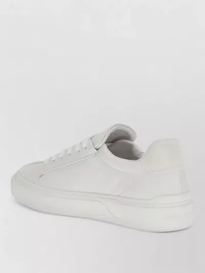 Ferragamo White Calf Leather Bos Taurus Sneakers In Gray