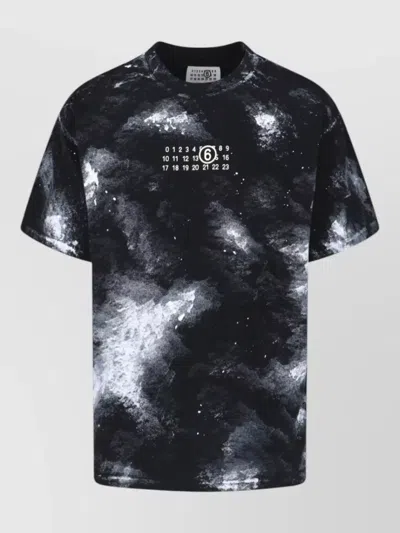 Mm6 Maison Margiela Crew Neck Graphic Print Short Sleeve T-shirt In Black