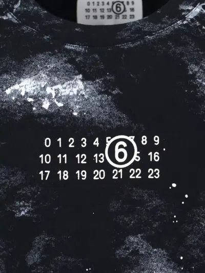 Mm6 Maison Margiela Crew Neck Graphic Print Short Sleeve T-shirt In Black