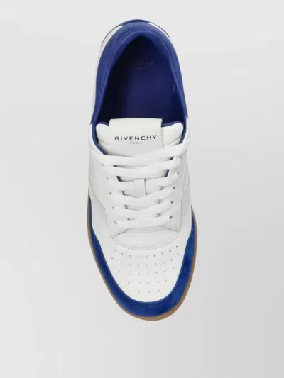 Givenchy Low Profile Sneakers Rubber Sole Suede Panels In Multi