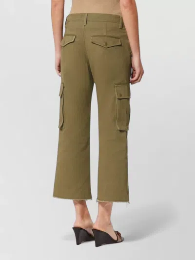 Isabel Marant Josine Cotton Twill Flare Crop Cargo Pants In Brown