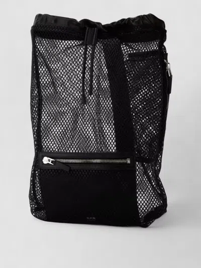 Tom Ford Mesh Backpack Featuring Practical Front Zip Pocket In Black