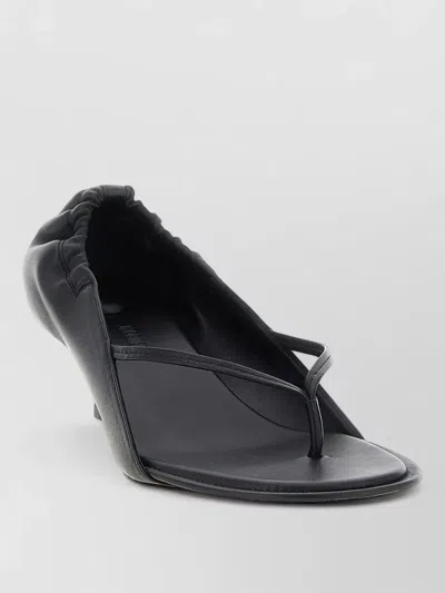 Jacquemus Leather Thong Sandals Stiletto Heel Straps In Black