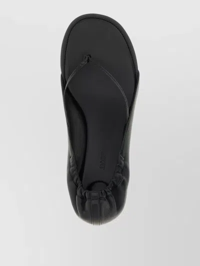 Jacquemus Leather Thong Sandals Stiletto Heel Straps In Black
