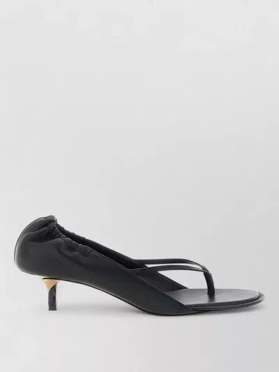 Jacquemus Leather Thong Sandals Stiletto Heel Straps In Black