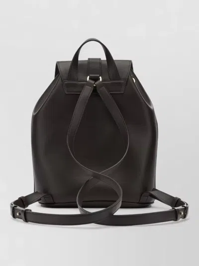 Ferragamo Leather Backpack Adjustable Straps Front Pockets