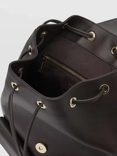 Ferragamo Leather Backpack Adjustable Straps Front Pockets