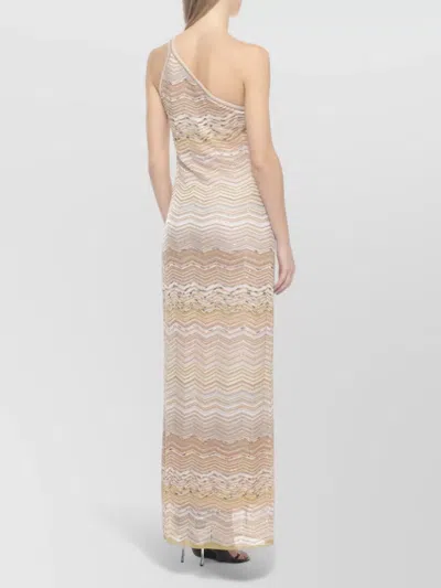 Missoni One-shoulder Sequin-embellished Striped Metallic Crochet-knit Maxi Dress In Multi