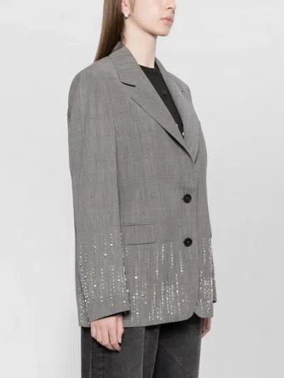 Golden Goose Wool Single Breasted Jacket Check Pattern In Multi