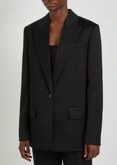 Another Tomorrow Oversized Twill Blazer In Black