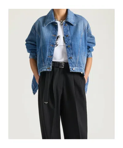 Givenchy Trapeze Jacket In Medium Blue Denim In Blue