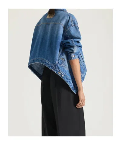 Givenchy Trapeze Jacket In Medium Blue Denim In Blue