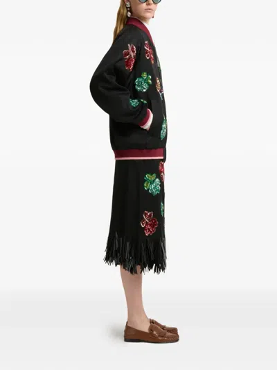 Marni Sequin Flower Bomber Jacket In Multi
