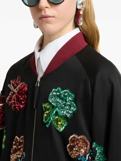 Marni Sequin Flower Bomber Jacket In Multi