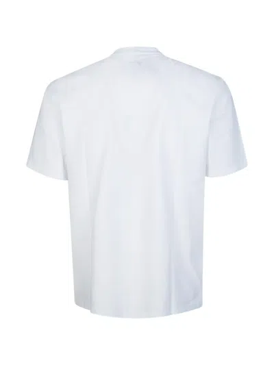 Blauer Appliqué T-shirt In White