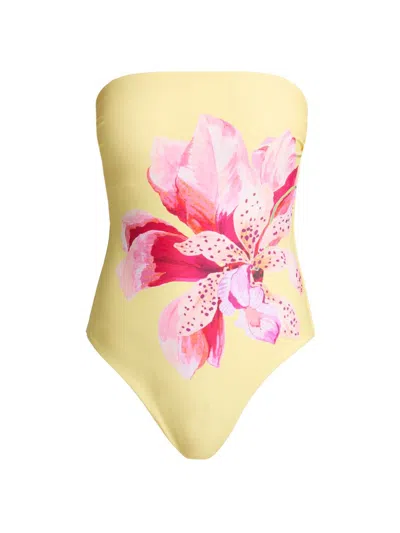 Milly Songe D'iris Strapless One Piece In Yellow