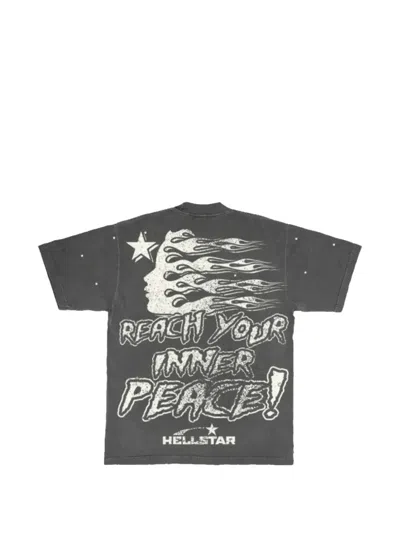 Hellstar Skeleton Graphic T-shirt In Gray