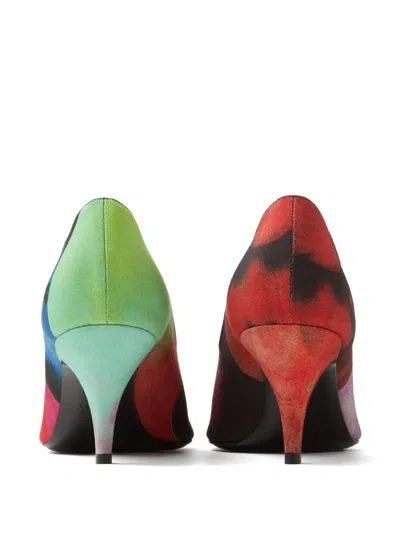 Versace Multicolor Printed Pumps In Multi