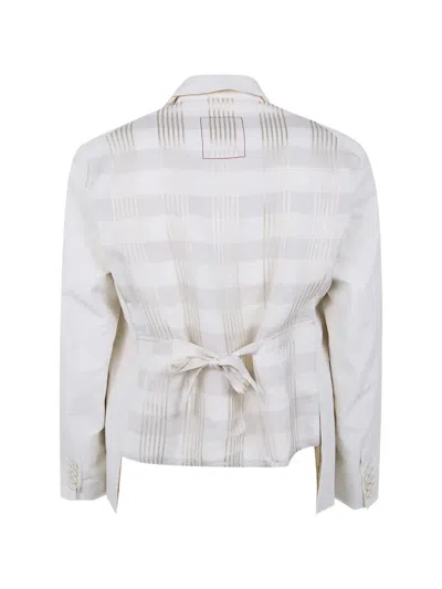 Uma Wang Tailored Comiso Suit Jacket Notch Lapel In White