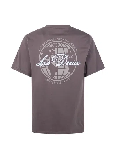 Les Deux Ben Globe T-shirt In Brown