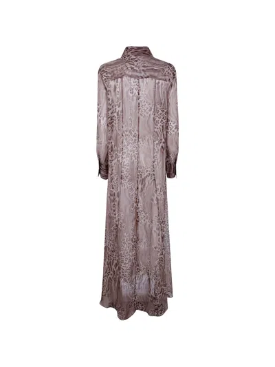 Blugirl Chiffon Animal Print Extra Long Shirt In Brown